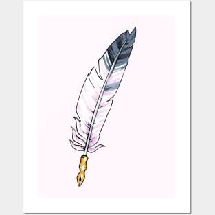 Pastel Feather Quill Posters and Art